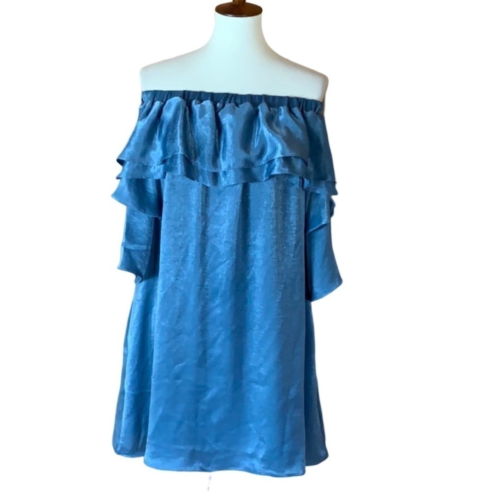 Listicle off the shoulder dress Blue Small New